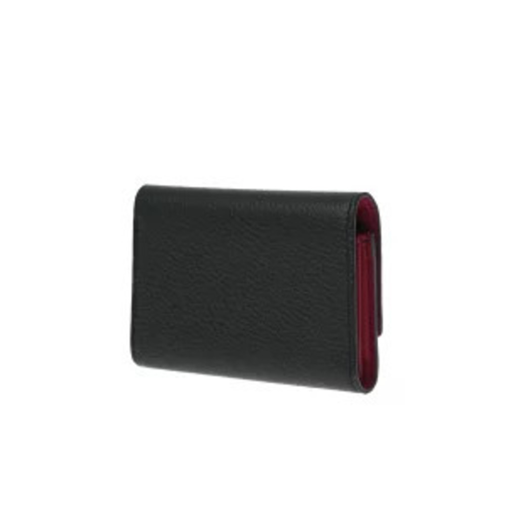 Louis Vuitton Taurillon Black Portefeuille Compact Noir Hot Capucines Pink